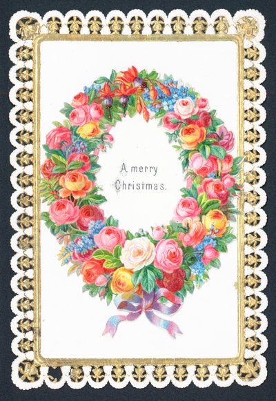 Christmas Flower Wreath by English School