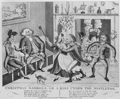 Christmas Gambols, or a Kiss Under the Mistletoe, 1794 by English School