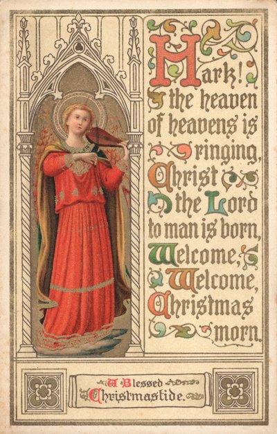Christmas Angel Playing a Violin by English School