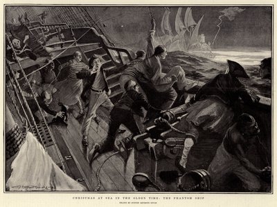 Christmas at Sea in the Olden Time, the Phantom Ship by English School