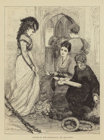Church Decoration at Easter by English School