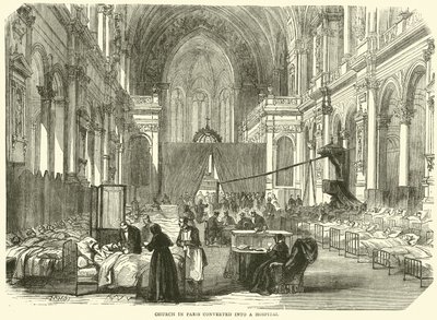 Church in Paris Converted into a Hospital, November 1870 by English School
