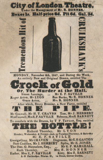 City of London Theatre, advertisement, 1847 by English School