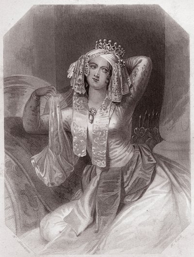 Cleopatra (Antony and Cleopatra) in - Gallery of the women of Shakespeare, collection of forty-five serious portraits by early London artists, enriched with critical and literary notices circa 1838 by English School
