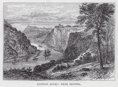 Clifton Rocks, near Bristol (engraving) by English School