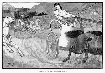 Clisthenes at the Olympic Games, Illustration from Cassell