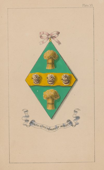 Coat of Arms; Wealth is the reward of industry by English School