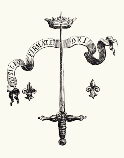 Coat of arms of the family of Joan of Arc, 1878 by English School