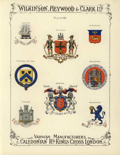 Coats of Arms of British Towns and Cities by English School