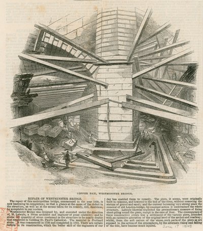 Coffer Dam, Westminster Bridge by English School