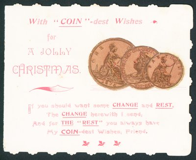 Coins, Christmas Card by English School