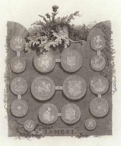 Coins of King James I by English School