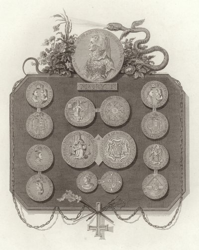 Coins of Mary I by English School
