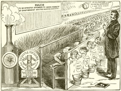 Coles Patent Whipping Machine for Flogging Naughty Boys in School by English School