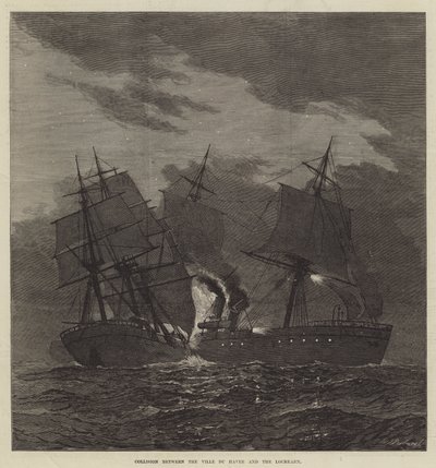 Collision between the Ville du Havre and the Lochearn by English School