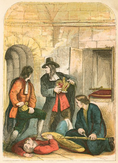 Colonel Blood stealing the regalia from the Tower by English School