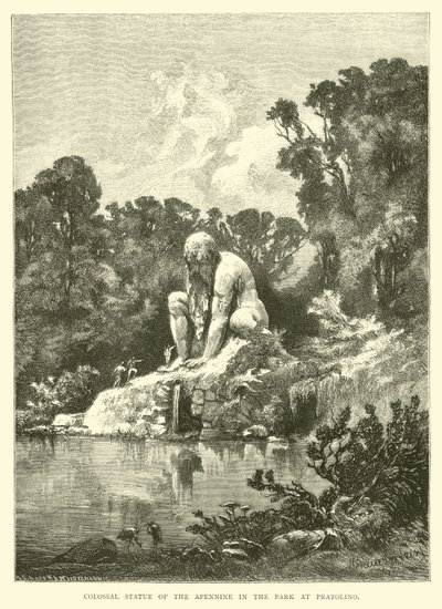 Colossal Statue of the Apennine in the park at Pratolino by English School