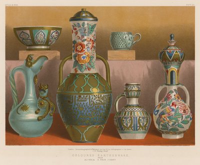 Coloured Earthenware from Algeria, Turkey by English School