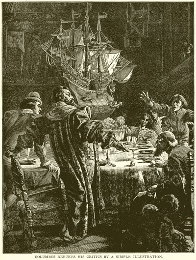 Columbus Rebukes His Critics by a Simple Illustration by English School