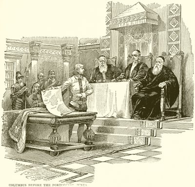 Columbus before the Portuguese Junta by English School