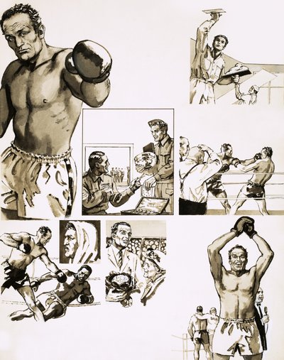 Comic Strip Biography of Henry Cooper by English School
