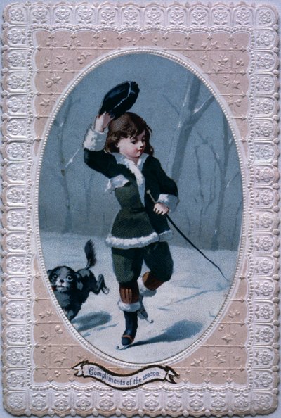 Compliments of the Season, Victorian Christmas card by English School