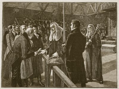 Conference between the Houses of Parliament, 1835, illustration from Cassell