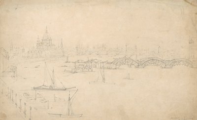 Construction of Waterloo Bridge, London by English School