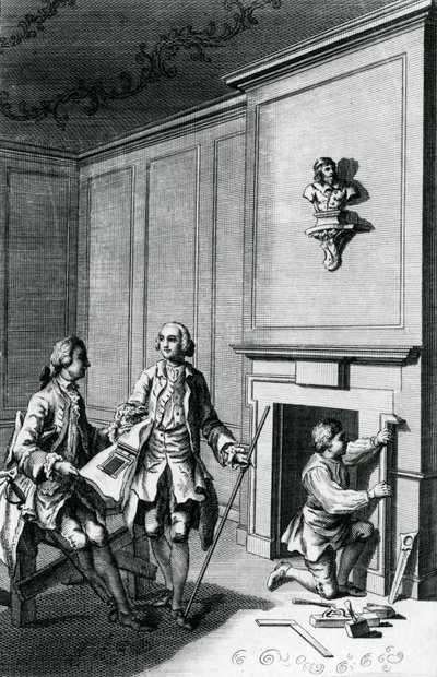 Construction of a Chimney Breast (engraving) by English School