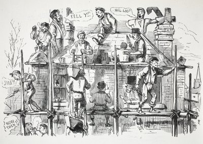 Construction Workers, Illustration from Punch by English School