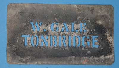 Copper Stencil of W. Gale, Tonbridge by English School
