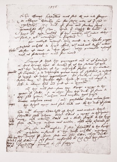 Copy of a Holograph memo of John Hawkins as to his dealings with Spain, 1576 by English School