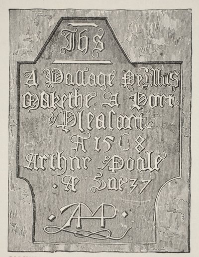 Copy of a carving by Arthur Poole on the wall of his prison cell in the Tower, 1568 by English School