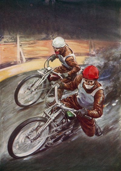 Cornering on the dirt track by English School