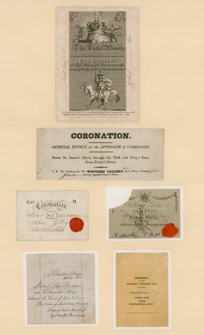 Coronation entrance tickets by English School