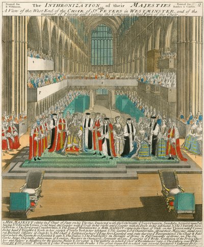 Coronation of King William III and Queen Mary on 11 April 1689 by English School