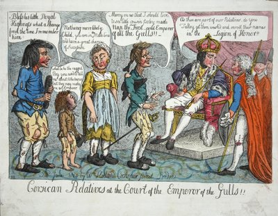 Corsican Relatives at the Court of the Emperor of the Gulls!!, pub 1804 by English School