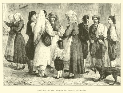 Costumes of the District of Ragusa, Dalmatia by English School