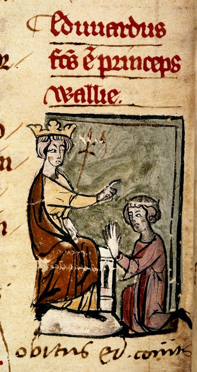 Edward of Caernarvon (Edward II) created Prince of Wales and Earl of Chester by his father, King Edward I, at the Lincoln parliament, 7th February 1301, from the 