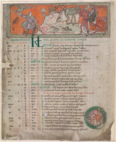 Illustration from an Anglo-Saxon Calendar by English School