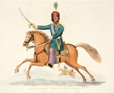 Count Platoff, Hetman of the Cossacks, Illustration from An Historical Account of the Battle of Waterloo by William Mudford, 1816 by English School