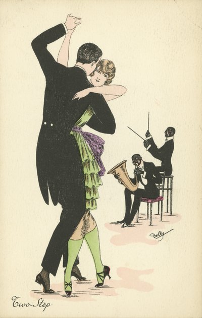 Couple Dancing the Two Step by English School