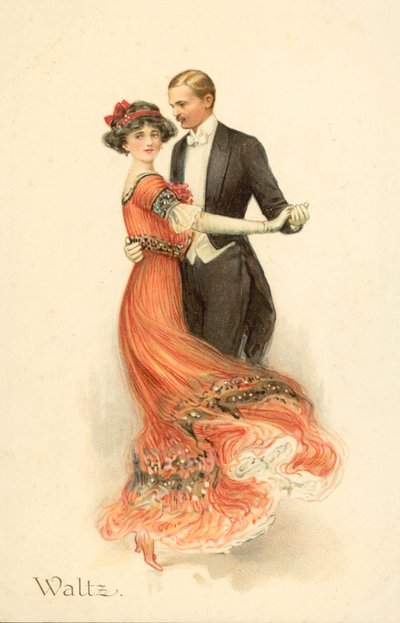 Couple Dancing the Waltz by English School