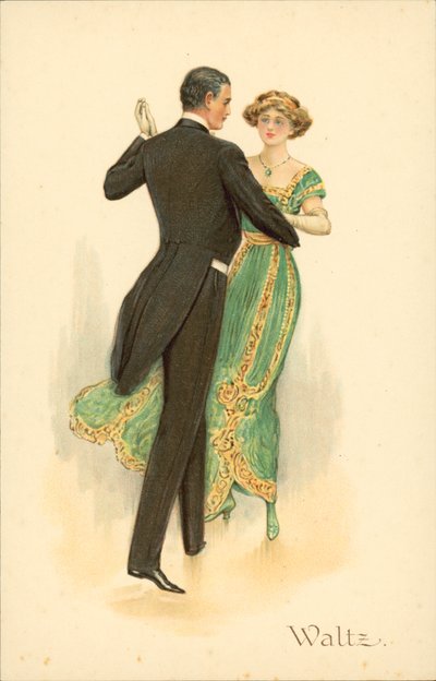 Couple Dancing the Waltz by English School
