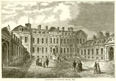 Court-Yard of Montagu House, 1830 by English School