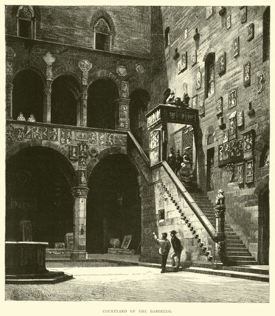 Courtyard of the Bargello by English School