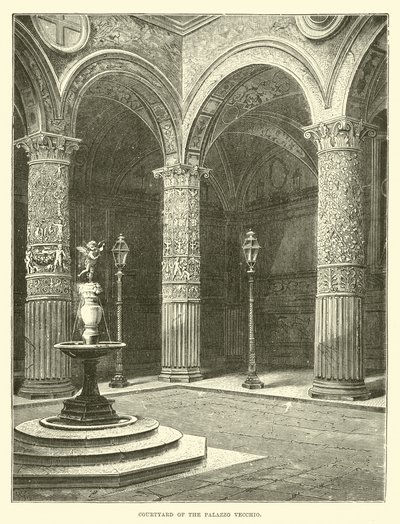 Courtyard of the Palazzo Vecchio by English School