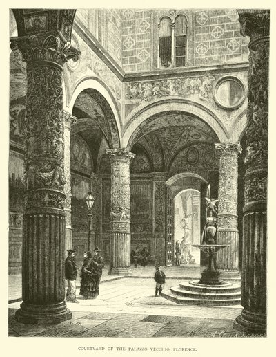Courtyard of the Palazzo Vecchio, Florence by English School