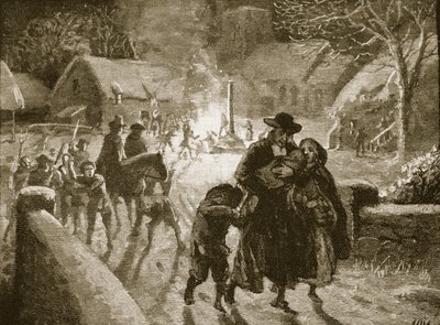 Covenanters evicting an Episcopalian clergyman, illustration from Cassell