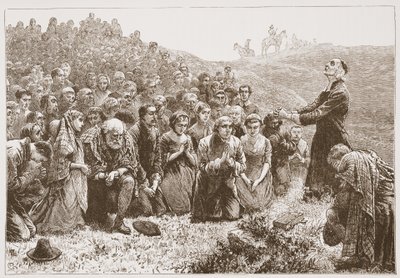 Covenanters Worshipping by the Banks of the Whitadder by English School